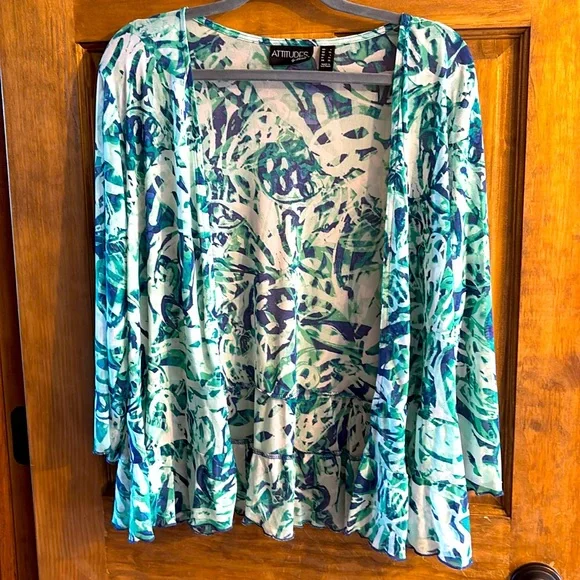 NWOT Attitudes by Renee Como sheer stretch coverup L - Picture 1 of 7